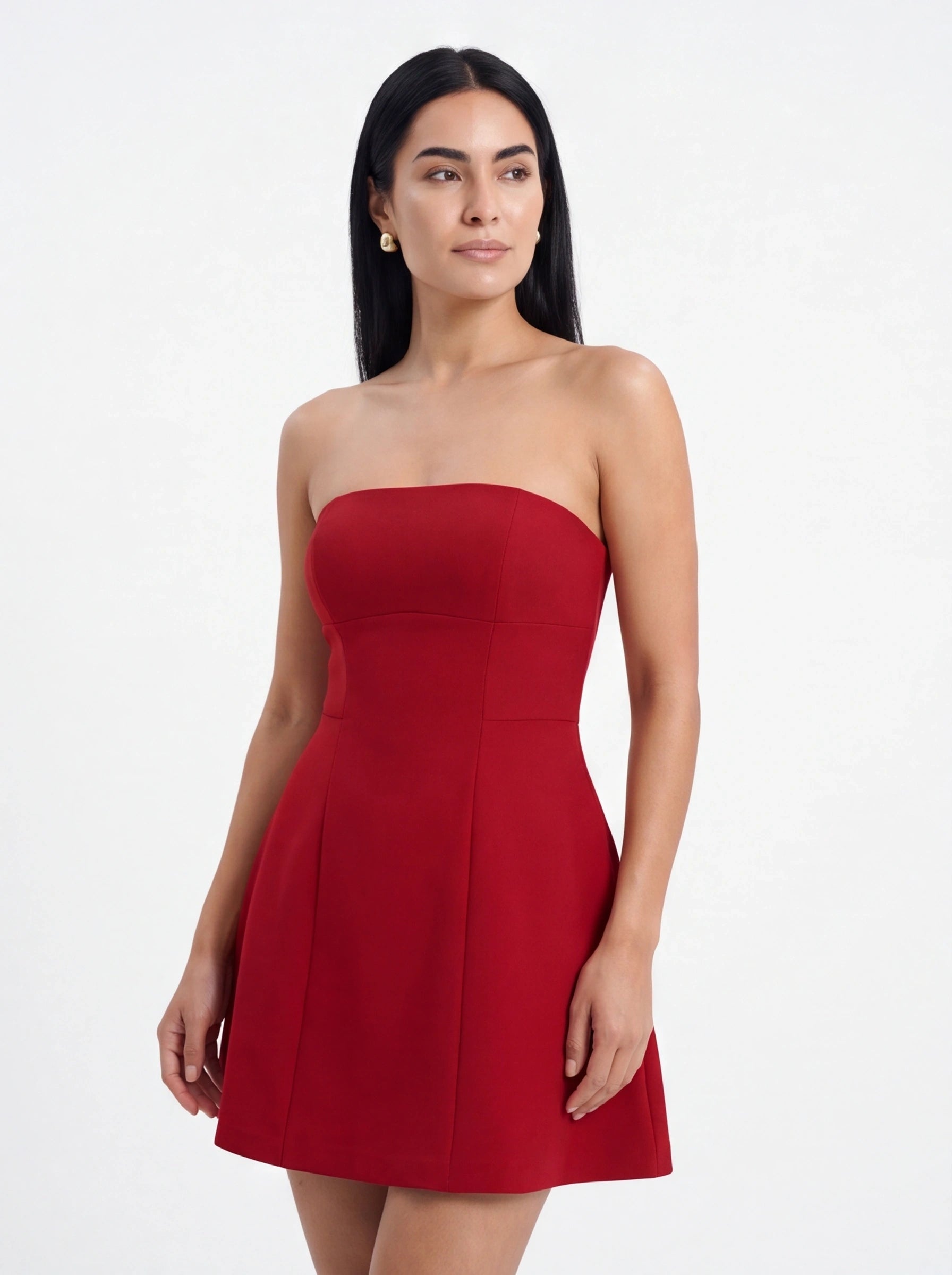 Robe de Soirée Bustier Taille Haute Élégante Femme