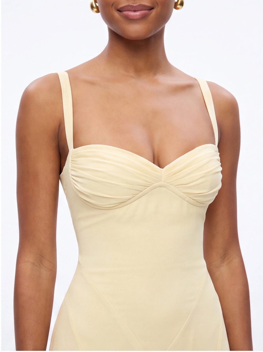 Robe de Soirée Bretelles Col Fendu Élégante