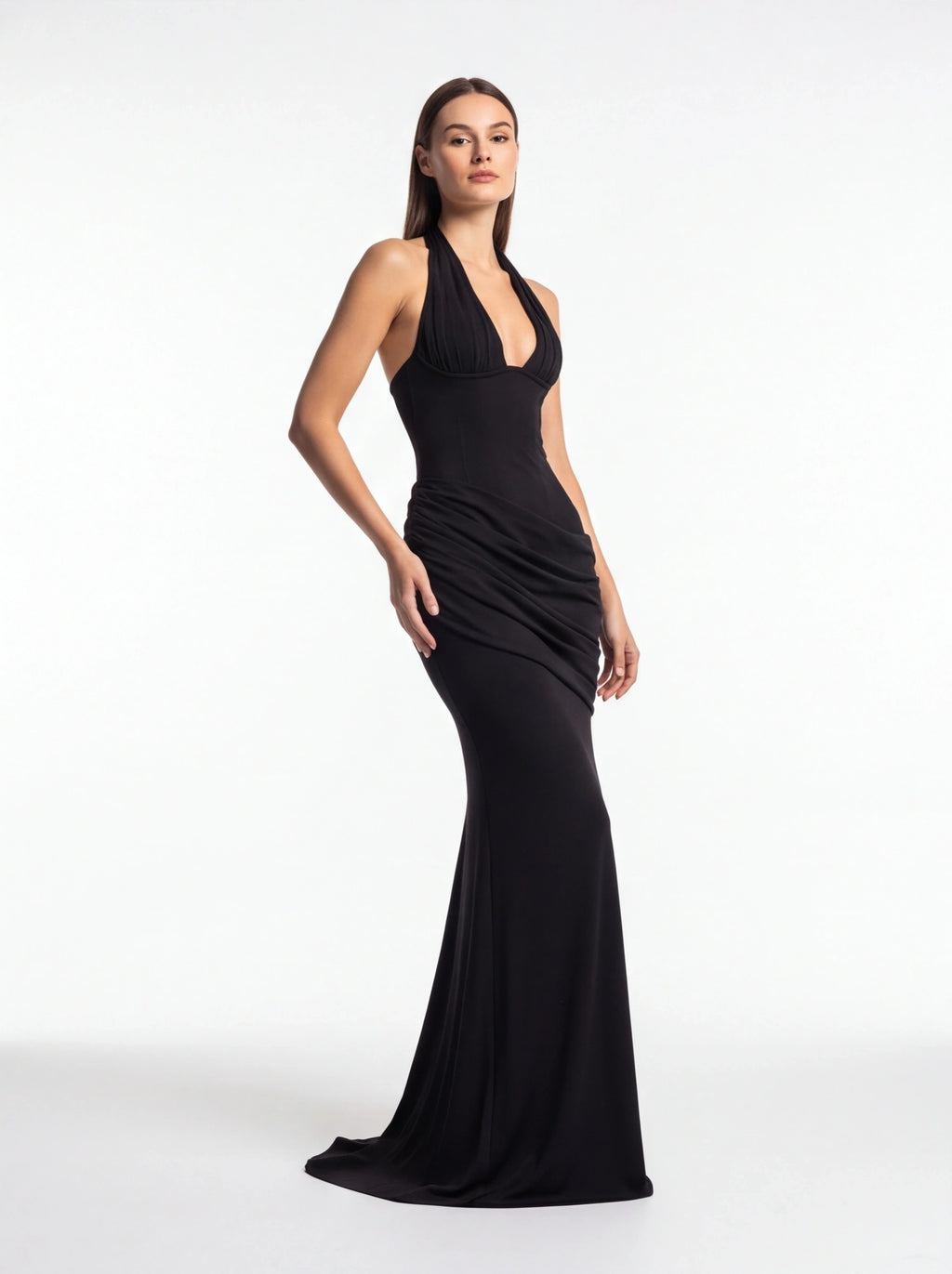 Robe de Soirée Sirène Bustier Sans Bretelles Blanc Ivoire