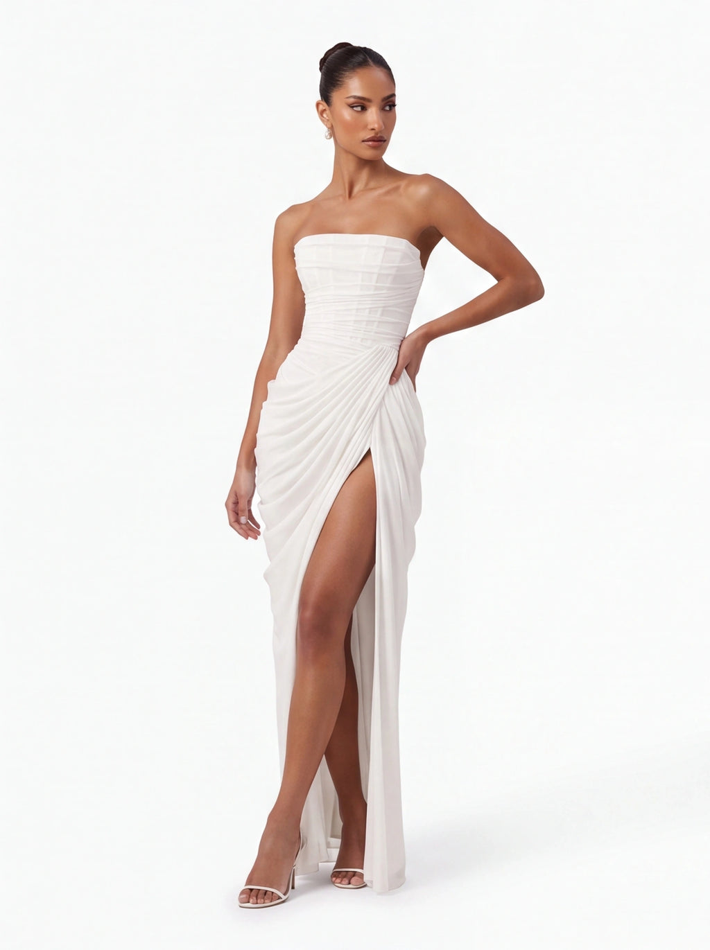 Robe de Soirée Longue Épaule Dénudée Dos Nu Élégante