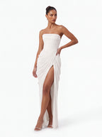 Robe de Soirée Longue Épaule Dénudée Dos Nu Élégante