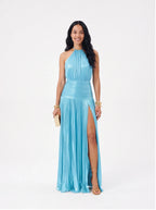 Robe de Soirée Métallique Élégante Longue